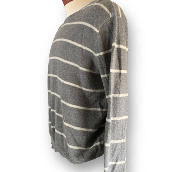 J.Crew Cashmere Blend Grey Striped Sweater Business Casual Men's size XL - Picture 3 of 10